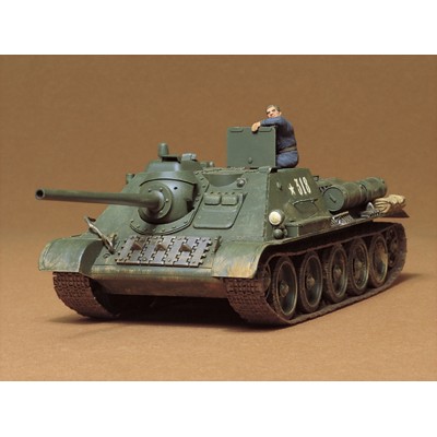 SU-85 RUSSIAN TANK DESTROYER WITH A FIGURE - 1/35 SCALE - TAMIYA 35072